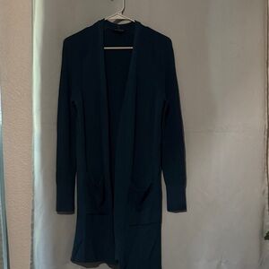 Ann Taylor Deep Blue Open-Front Cardigan
